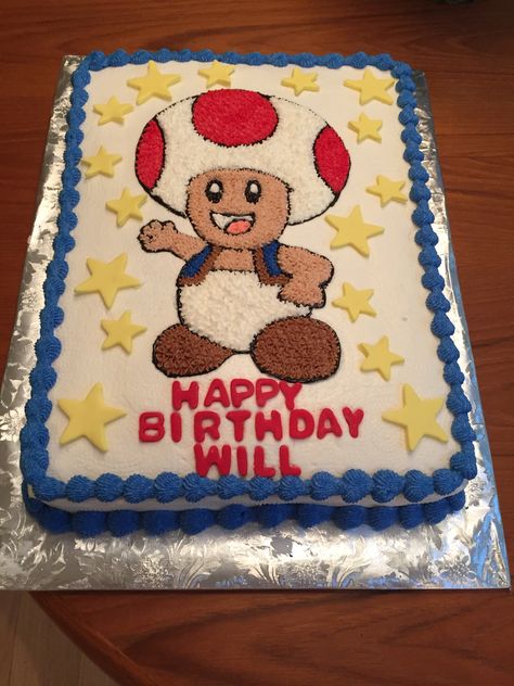 Toad from Super Mario Brothers Super Mario Toad Cake, Toad Birthday Cake, Toad Cake, Toad Mario, Super Mario Cake, Marvel Cake, Mario Cake, Baker Cake, Cake Designs Images