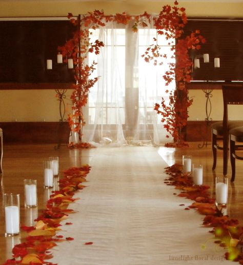 Fall wedding arch indoors Ceremony at The Restaurant, Hackensack by Limelight Floral Design Hoboken NJ Indoor Fall Wedding, Ceremony Decorations Indoor, Branch Arch Wedding, Wedding Ceremony Decorations Indoor, Fall Wedding Arches, Indoor Wedding Ceremonies, Wedding Ceremony Arch, Arch Decoration, Wedding Arch Flowers