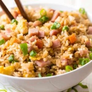 Better than Takeout Ham Fried Rice - The Recipe Critic Ham Fried Rice, Ham Dishes, Chopped Ham, Leftover Ham Recipes, Better Than Takeout, The Recipe Critic, Recipe Critic, Cooked Rice, Chicken Fried Rice