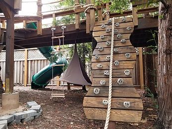 Playhouse Climbing Wall, Treehouse Accessories, Kids Tree House, Sawmill Projects, Rock Climbing Walls, Adult Tree House, Custom Treehouse, Treehouse Construction, Zip Line Backyard