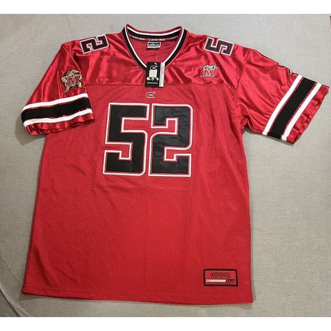 Show Off Your Team Spirit With This Officially Licensed Maryland Terps Football Jersey By Colosseum Athletics. The Red Short-Sleeved Jersey Is Made For Men's Size Xl, Perfect For Fans Of The Terrapins. The Jersey Is Made In Korea And Features The Team's Logo Prominently Displayed On The Chest. Ideal For Regular Season Games And Any Other Occasion Where You Want To Show Off Your Team Pride. Don't Miss Out On This Opportunity To Add This High-Quality Product To Your Collection. All Measurements Ar Red Clothes, Jersey Fashion, Sport Clothing, Football Game Outfit, Red Jersey, American Football Jersey, Red Fits, White Jersey, Ncaa Football