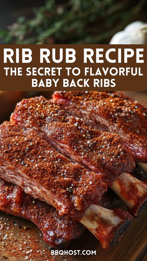 Transform your BBQ experience with this delicious rib rub recipe! This dry rub is perfect for seasoning ribs, ensuring they’re flavorful and tender every time. With easy-to-follow instructions and options for swapping ingredients, you can customize it to your taste. Save this today and click through for more tips! Baby Back Ribs Rub, Smoked Ribs Rub, Grilled Baby Back Ribs, Rib Rub Recipe, Bbq Sauce Homemade Easy, Dry Rub For Ribs, Bbq Baby Back Ribs, Homemade Bbq Sauce Recipe, Dry Rub Recipes