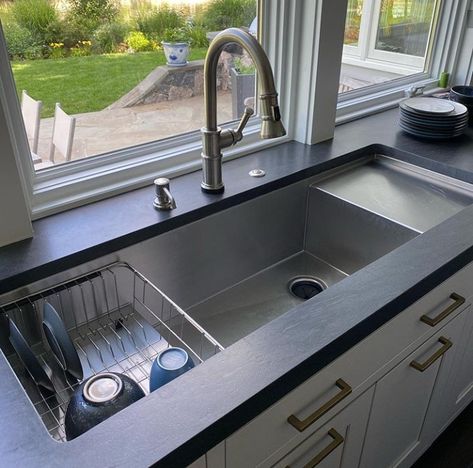 Kitchen Sink Design Ideas, Unique Kitchen Sink Ideas, Kitchen Sink With Drying Area, Modular Sink Kitchen, Sink Kitchen, Under Mount Double Kitchen Sink, Big Kitchen Sink Stainless Steel, Undermount Kitchen Sinks Double Stainless Steel, Stainless Steel Double Sink