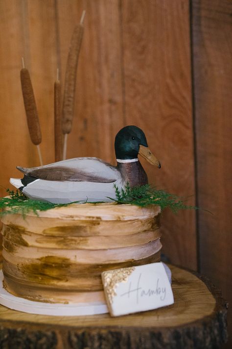 Groom Cake Duck Hunting, Duck Hunting Birthday Cakes For Men, Duck Grooms Cake Mallard, Grooms Cake Ideas Duck Hunting, Duck Hunting Cakes For Men, Mallard Birthday Cake, Duck First Birthday Cake, Duck Hunting Smash Cake, Duck Hunter Cake