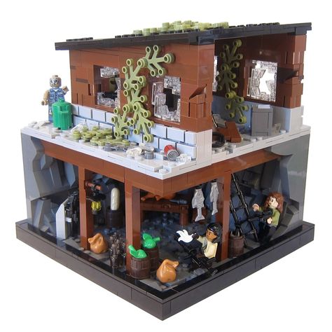 The Hideout | My entry to Category B of the Braaiiinnss!!! contest on Eurobricks. Graham Gidman helped me immensely, so a quick shout-out to him! Lego Warehouse, Lego Fallout, Brick Vault, Warehouse Exterior, Lego Apocalypse, Lego Zombies, Lego Minifigure Display, Apocalypse Survivor, Lego Houses