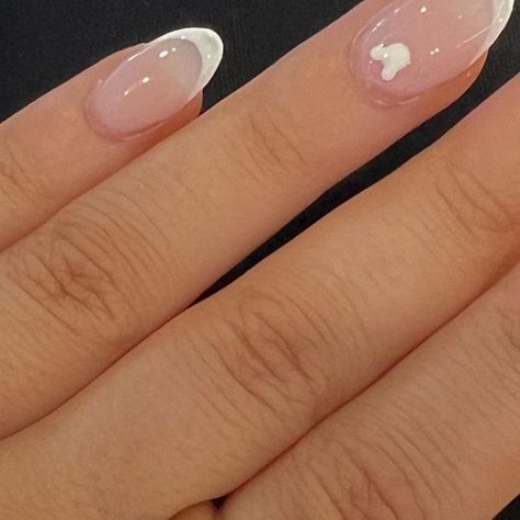 EMMA | LIFESTYLE & FASHION on Instagram: "a Mickey mani 💅🏻🐭🤍 . . . WDW hacks, disney outfit, disney inspired outfits, disney bound, hidden mickey, French tip, white almond nail art, disney nail art, nail inspiration, Pinterest nails" French Mickey Nails, French Tip White Almond, Hidden Mickey Nails, Disney French Nails, French Tip Disney Nails, Disney French Tip Nails, Neutral Disney Nails, Subtle Disney Nails, French Tip White