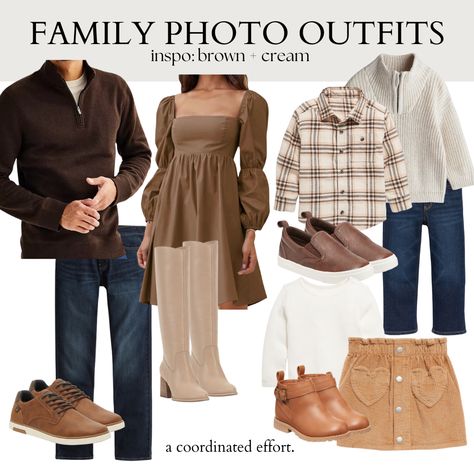 Mom Outfit For Family Pictures, Cream Family Photo Outfits, Outfit For Family Pictures, Brown Short Dress, Thanksgiving Outfit Brown, Winter Family Photos Outfits, Family Thanksgiving Outfits, Outfits For Family Pictures, Winter Family Photoshoot