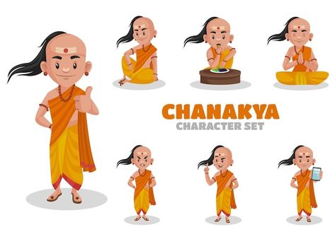 Illustration of chanakya character set | Premium Vector #Freepik #vector #dhoti #indian-character #cartoon-indian #indian-culture Indian Character, Urban People, Balloon Cartoon, Funny Poses, Corporate Portrait, Pop Art Illustration, Cartoon Man, Character Collection, Man Character