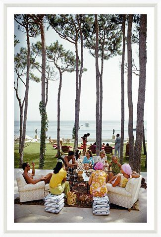 Getty Images Gallery Photography - Slim Aarons, Marbella House Party | One Kings Lane Marbella House, Slim Aarons Prints, Slim Aarons Photography, Slim Aarons Poolside, Marbella Spain, Corporate Art, Diana Vreeland, Slim Aarons, At A Party