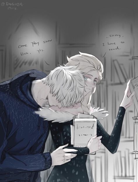 Elsa And Jack Frost Fan Art, Elsa X Jack Frost Fanart, Jelsa Fanart Cute, Elsa And Jack Frost, Jelsa Comics, Jelsa Fanart, Princesas Disney Anime, Disney Ships, Jack Frost And Elsa