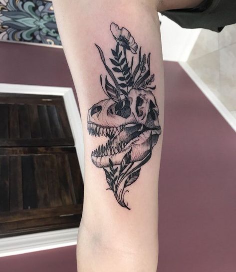 Tattoos For Men And Women, Dinosaur Tattoos, Badass Tattoos, Top Tattoos, Time Tattoos, Dream Tattoos, Simplistic Tattoos, Minimalist Tattoo, Thigh Tattoo