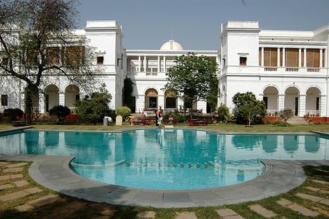 Pataudi, Haryana, India - The Pataudi Palace Hotel Pataudi Palace, Luxurious Mansions, Palace Architecture, Colonial Garden, Amazing India, India Culture, Architectural Design House Plans, Palace Hotel, Indian Architecture