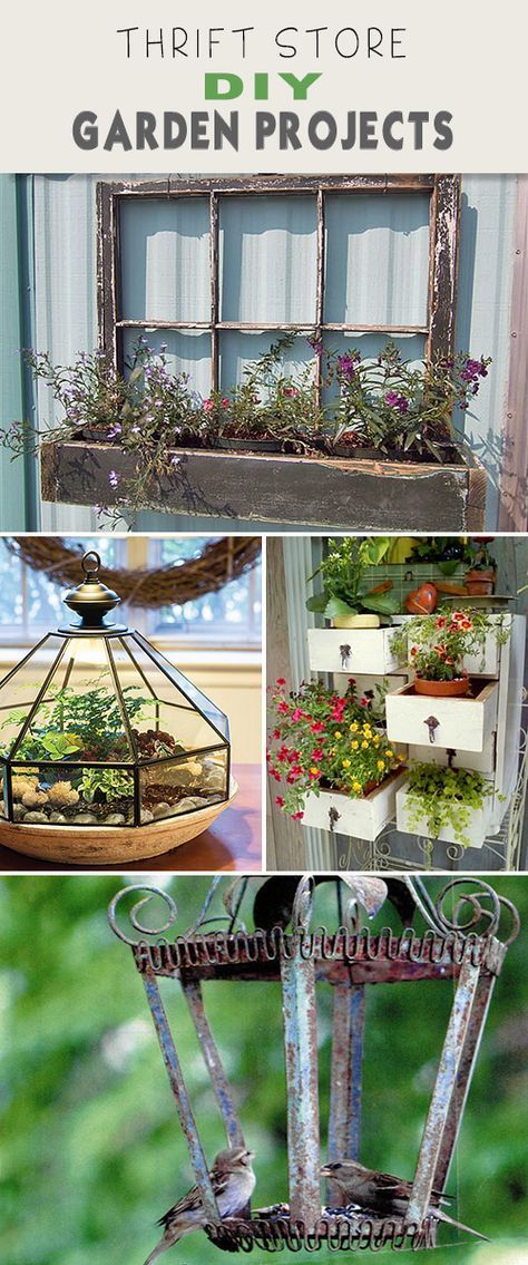 Thrift Store DIY Garden Projects! • Great ideas, tutorials and projects! Thrift Store Diy, Easy Gardening, Thrift Store Crafts, Gardening Gloves, Diy Garden Projects, Garden Crafts, Diy Patio, Diy Garden Decor, Great Ideas