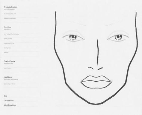 Todo sobre facecharts Face Template Makeup, Makeup Printables, Mac Face Charts, Makeup Jobs, Make Up Designs, Makeup Charts, Face Charts, Make Up Tutorials, Face Template