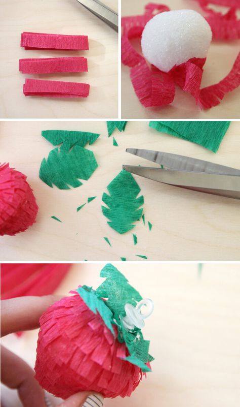 http://www.floracraft.com/products/1864/ Loom Knitting Tutorial, Mini Pinatas, Strawberry Decorations, Strawberry Party, Fresh Watermelon, Felt Garland, Holiday Paper, Crochet Design, Warming Up