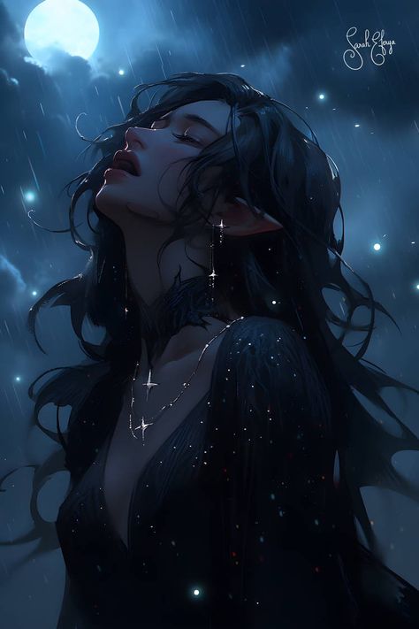 Female Demons, I Love You Drawings, Dark Portrait, Female Elf, Night Anime, Female Character Concept, Fate Stay Night Anime, Digital Art Anime, Fantasy Aesthetic