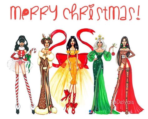 Merry Christmas🎄@delyais| Be Inspirational ❥|Mz. Manerz: Being well dressed is a beautiful form of confidence, happiness & politeness Christmas Costumes Women, Christmas Feeling, Dress Drawing, Christmas Inspo, Holiday Party Outfit, Christmas Costumes, Christmas Drawing, Mermaid Fashion, Christmas Dress