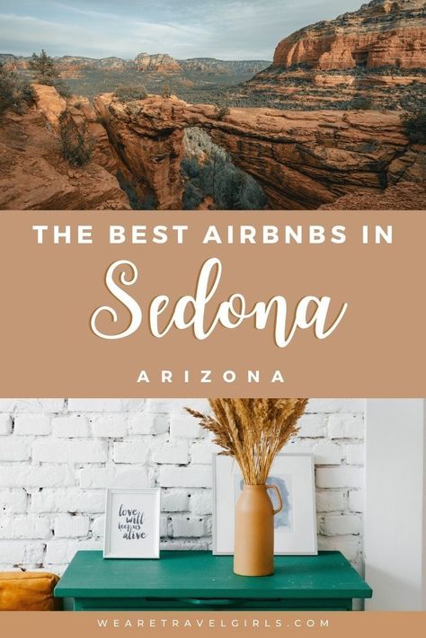 We've put together a list of our 11 favorite AirBnBs in Sedona that you can book for yourself. Whether you are traveling to Arizona by yourself, as a couple, or with a large group of girlfriends, or for a bachelorette party, you can find the perfect Sedona AirBnB to stay in no matter what the season! | sedona airbnb | sedona arizona airbnb | best airbnb in sedona arizona | best sedona airbnbs | best airbnb sedona | sedona air bnb | best air bnb in sedona Arizona Airbnb, Sedona Bachelorette, Best Airbnb, Vacations In The Us, Couples Vacation, Air Bnb, Arizona Travel, Costa Rica Travel, Sedona Arizona