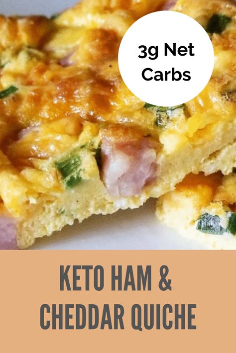 Ham And Cheddar Quiche, Filet Mignon Chorizo, Quiche Recipes Crustless, Cheddar Quiche, Low Carb Quiche, Keto Quiche, Snacks Under 100 Calories, Leftover Ham Recipes, Healthy Sweet Snacks