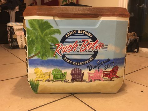 Myrtle Beach Formal Cooler, Frat Coolers Beach Weekend, Frat Coolers Myrtle Beach, Myrtle Beach Frat Cooler, Beta Theta Pi Cooler, Beta Frat Cooler, Beach Frat Cooler, Beta Cooler, Frat Painting