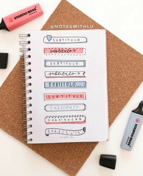 Bullet Journal Font, School Homework, Bullet Journal Notes, Bullet Journal Paper, School Organization Notes, Bullet Journal Diy, Stabilo Boss, Bullet Journal Notebook, Notes Inspiration