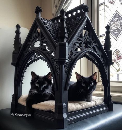 Goth Cat, Cat Room Decor, Goth Houses, Goth House, Gothic Decor Bedroom, Cat Bedroom, Gothic Furniture, Goth Home Decor, Goth Home