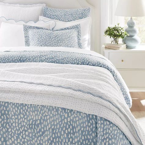 Thandie Watercolor Spotted Bedding curated on LTK Preppy Bedding, Scalloped Quilt, Blue And White Bedding, Watercolor Bedding, Cotton Duvet Covers, Blue Duvet, Lush Decor, Blue Duvet Cover, White Duvet