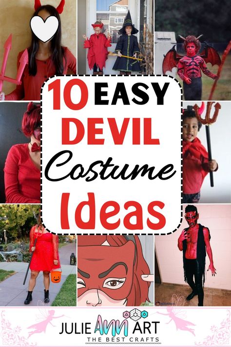 Unleash your imagination this Halloween and allow the devilish inspiration to flow as you don a vibrant red outfit, be it a sultry dress, a smart suit, or casual attire, all tailored to your personality, following these super unique DIY devil costume ideas. Womens Devil Costume Diy, Diy Demon Costume, Devil Aesthetic Costume, Simple Devil Costume, Devil Diy Costume Women, Easy Devil Costume, Diy Devil Costume Women, Devil Costume Diy, Devil Outfit Halloween