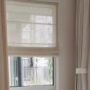 LINO Extra Textured With Natural Linen Custom Made Opaque - Etsy Sheer Roman Blinds, Flat Roman Shades, Sheer Roman Shades, Window Trims, Classic Roman Shades, Linen Roman Shades, Sheer Blinds, Relaxed Roman Shade, Roman Curtains