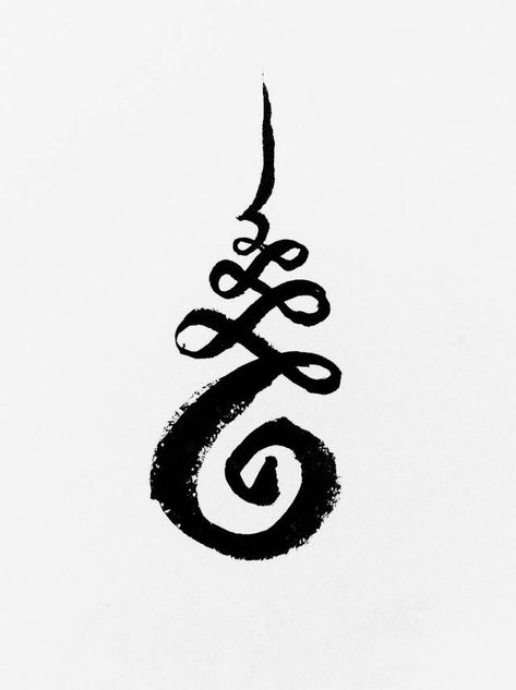 Unalome: A Buddhist symbol for the journey to enlightenment. Tattoo That Symbolizes Family, Ancient Symbols Tattoo, Enlightenment Symbol, Buddhist Symbol Tattoos, Queen Of Hearts Tattoo, Symbols Of Strength Tattoos, Buddhism Symbols, Buddhist Tattoo, Yoga Symbols