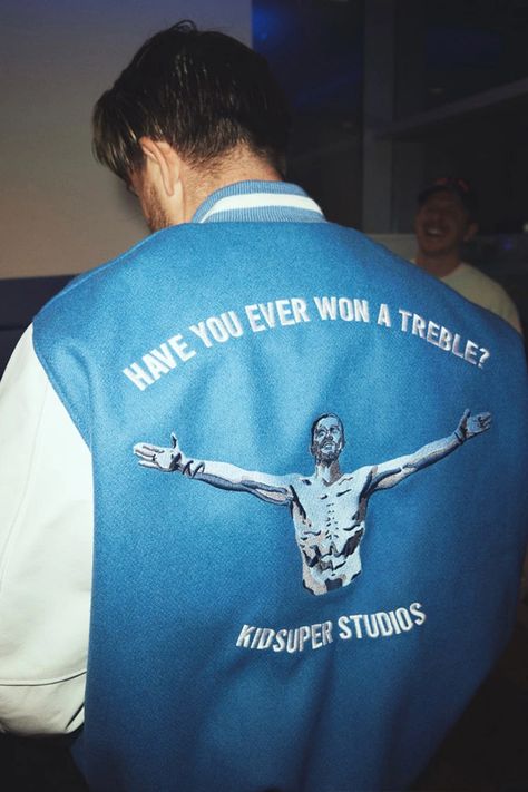 KidSuper Presents a 1 of 1 Jacket to Jack Grealish | Hypebeast Man City Treble, Barnsley Fc, Manchester City Wallpaper, Victory Parade, Football Boyfriend, Manchester City Football Club, Jack Grealish, New Jacket, City Boy