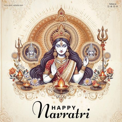 Navratri Wishes, Media Poster, Poster Psd, Nourish Your Body, Social Media Poster, Happy Navratri, Free Business Card Mockup, Business Card Maker, Poster Maker