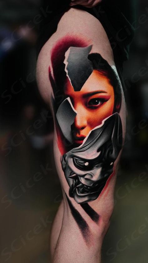 Japanese Warrior Tattoo, Colored Tattoo, Full Chest Tattoos, Art Inspired Tattoos, Colored Tattoo Design, Colour Tattoo, Anklet Tattoos, Tatuaje A Color, 3d Tattoos