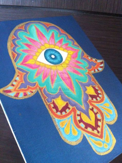 Hamsa Drawing, Hamsa Painting, Hamsa Art, Hamsa Design, Evil Eye Art, Meditation Prayer, Nice Colors, Happy Vibes, Hand Art