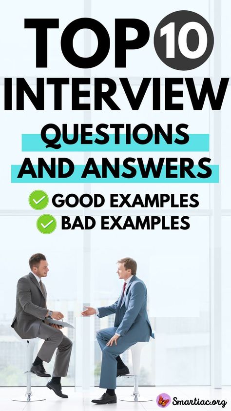 Top 10 Interview Questions And Answers (with Good Examples and Bad Examples). Why do we even need to know what the most frequently asked questions and answers are? Well, sooner or later we will all be faced with an interview and while a lot of these questions seem really easy, you’ll understand how difficult they can be to answer when you’re ACTUALLY facing the interview. So it’s always good to go prepared. Leadership Interview Questions, Interview Prep Questions, Best Interview Answers, Top Interview Questions, Best Interview Questions, Job Interview Prep, Tough Interview Questions, Most Common Interview Questions, Job Interview Answers