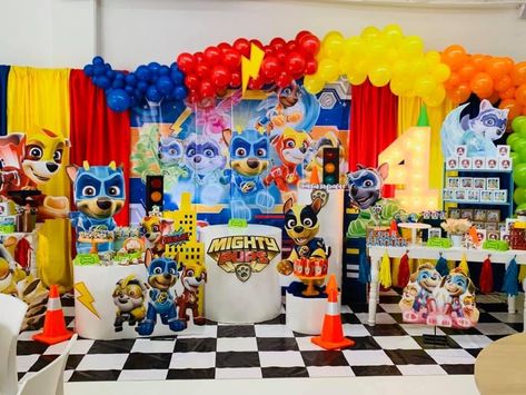 Paw Patrol Movie Birthday Party, Paw Patrol Mighty Pups Birthday Party, Mighty Pups Birthday Party, Paw Patrol Movie, Paw Party, Movie Birthday Party, Boy Birthday Party Themes, Paw Patrol Pups, Movie Birthday