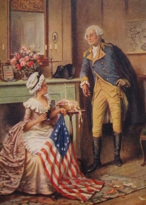 George Washington With Betsy Ross and New Flag I'd love to have this print hanging in my front room! Patriotic Images, Continental Army, Independance Day, Historia Universal, Betsy Ross, I Love America, Star Spangled Banner, The American Flag, American Presidents