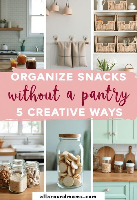 Aesthetic Food Storage, Pantry Cookie Storage, Snack Bar Organization, Snacks Storage Ideas, Countertop Snack Storage Ideas, Kitchen Snack Station, Snack Display Ideas, Ziplock Bag Storage Organizing Ideas, Snack Storage Ideas