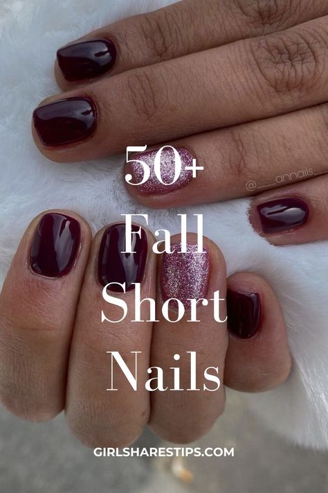 Check out 50+ trendy and cute short nail designs for fall that are classy and elegant, perfect for festive holiday occasions like Thanksgiving. Featuring acrylic, almond, coffin, and square shapes, you'll find the best looks for September, October, and November. From minimalist French tips to simple and easy styles, extra short nails, glitter, and old money Europe vibes, we've got it all! Winter Nail Short Nails, Burgundy Nail Art Short Nails, Holiday Short Square Nails, Short Nail Designs Elegant, Festive Short Nails, Square Short Nail Designs, Short Acrylic Nails Designs Simple, Short Nail Designs For Fall, Small Acrylic Nails