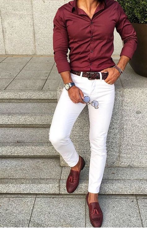 White Chinos, White Jeans Men, Formal Men Outfit, Formal Mens Fashion, Dapper Gentleman, Hipster Mens Fashion, Mens Fashion Classy, Mens Fashion Casual Outfits, Mens Fashion Suits