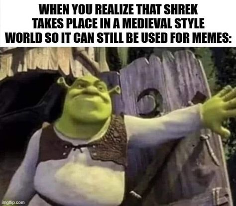 Let the Medieval Shrek memes begin!!!!. Follow @english_memes69 for more🔙 #memes #memesdaily #memestagram #memesfordays #memesita #memesaremee #memestar #memester #memes4ever #memesbelike #memestealer #memeslayer #memesforlife #memesrlife #memes4life #memesarelife #memesdank #MemesUniversit #memes2good #memesftw #funny #humor #lol #laugh #lmao #comedy #joke #jokes Somebody Once Told Me, Shrek Memes, English Memes, Shrek, Reaction Pics, All Pins, Really Funny, Things That, Humor