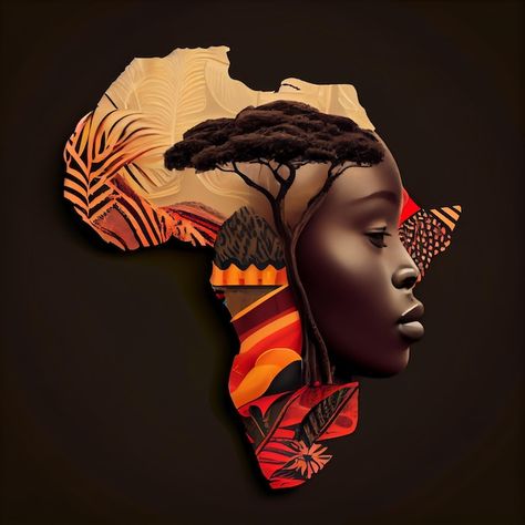 Photo le visage d'une femme est montré a... | Premium Photo #Freepik #photo #kenya #afrique #continent-africain #union-africaine Afro Logo, Kenya Art, Africa Continent, Map Of Africa, Afrique Art, 3d Decor, African Design, Premium Photo, 3d Design