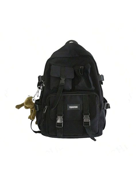 Descripción 1) Nombre del producto: Mochila Escolar De Gran Capacidad Mochila Informal Para Hombres y Mujeres  2) parámetros del producto: * Peso: 0,5 kg * Capacidad: 3655L *Material: nailon/poliéster * Color: Negro y Rojo * Formas de bolsa: sección vertical cuadrada * Estructura interna de la bolsa: bolsillo con cremallera * Estilo de tendencia de equipaje: Mochila * Con Compartimento para Laptop: Si * Dimensiones: Largo 31cm x Ancho 15cm x Alto 45cm  3) Los productos incluyen: 1 mochila de oci Casual Backpack, School Backpacks, Outfits Aesthetic, Womens Backpack, Luggage Bags, Bags Women, Casual Women, Bag Lady, Laptop