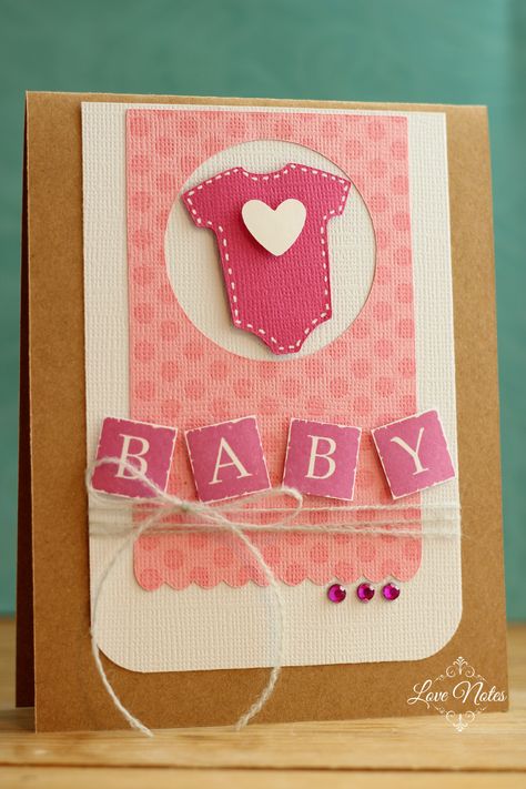 Baby Girl Card - Scrapbook.com Baby Shower Cards Handmade, Baby Cards Handmade, Shower Cards, Handmade Scrapbook, Hand Of Cards, Cards Ideas