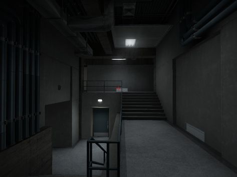 Government Facility Aesthetic, Bunker Aesthetic, Scp Aesthetic, Underground Lab, Underground Facility, Brutalism Interior, Earth City, Batman Concept, Stanley Parable