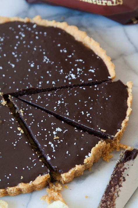 Salted Chocolate Tart / What's Gaby Cooking Whats Gaby Cooking, Slow Cooker Desserts, Potato Chip, Salted Chocolate, Think Food, Chocolate Tart, Yummy Sweets, How Sweet Eats, Eat Dessert