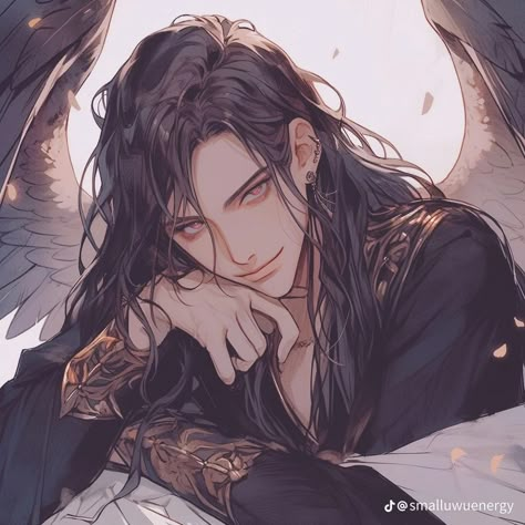 Hot Demon, Anime Long Hair, Male Angel, People Illustration, Amazing Art Painting, Character Design Male, Gorgeous Art, Disney Fan Art, Male Art