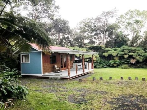 Serene off-grid tiny home sits tucked away in a Hawaiian rainforest | Inhabitat - Green Design, Innovation, Architecture, Green Building Hawaii Tiny House, Hawaiian Rainforest, Tiny House Vacation, Off Grid Tiny House, Innovation Architecture, Tiny House Blog, Phoenix Homes, House Cabin, Hawaii Homes