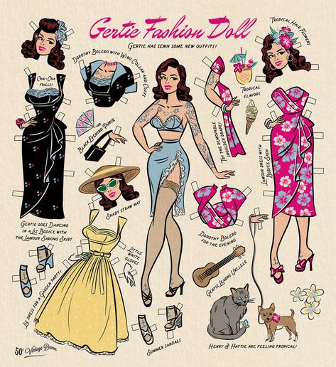 Personalized Paper Dolls on Behance Paper Doll Photoshoot, Vintage Paper Dolls 1950s Free Printable, Paper Dolls Aesthetic, Paper Doll Illustration, Modern Paper Dolls, Paper Doll Dress Up, Paper Dress Up Dolls, Paper Doll Outfits, Paper Doll Art