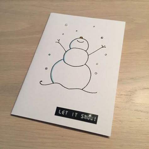 Christmas Cards Drawing, Diy Holiday Cards, Cute Christmas Cards, Simple Christmas Cards, Christmas Doodles, Christmas Card Art, Homemade Christmas Cards, Watercolor Christmas Cards, Christmas Card Crafts